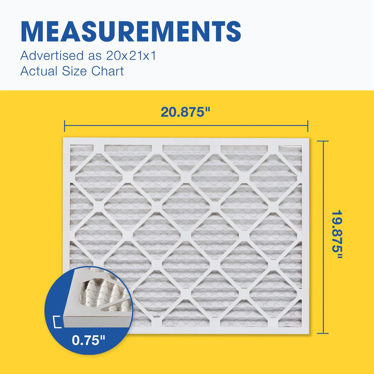 Air Furnace Aerostar Filter, 13 AC 6 20x21x1 Pack Filter, MERV Air Pleated