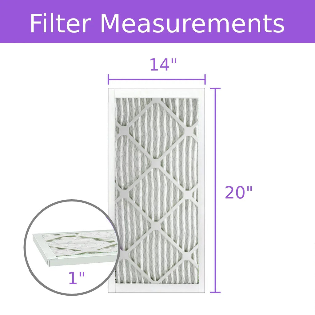14x20x1, Pleated DMK80 Mechanical Pack) Surface Filter, (6 Extended Air 8, MERV Purolator