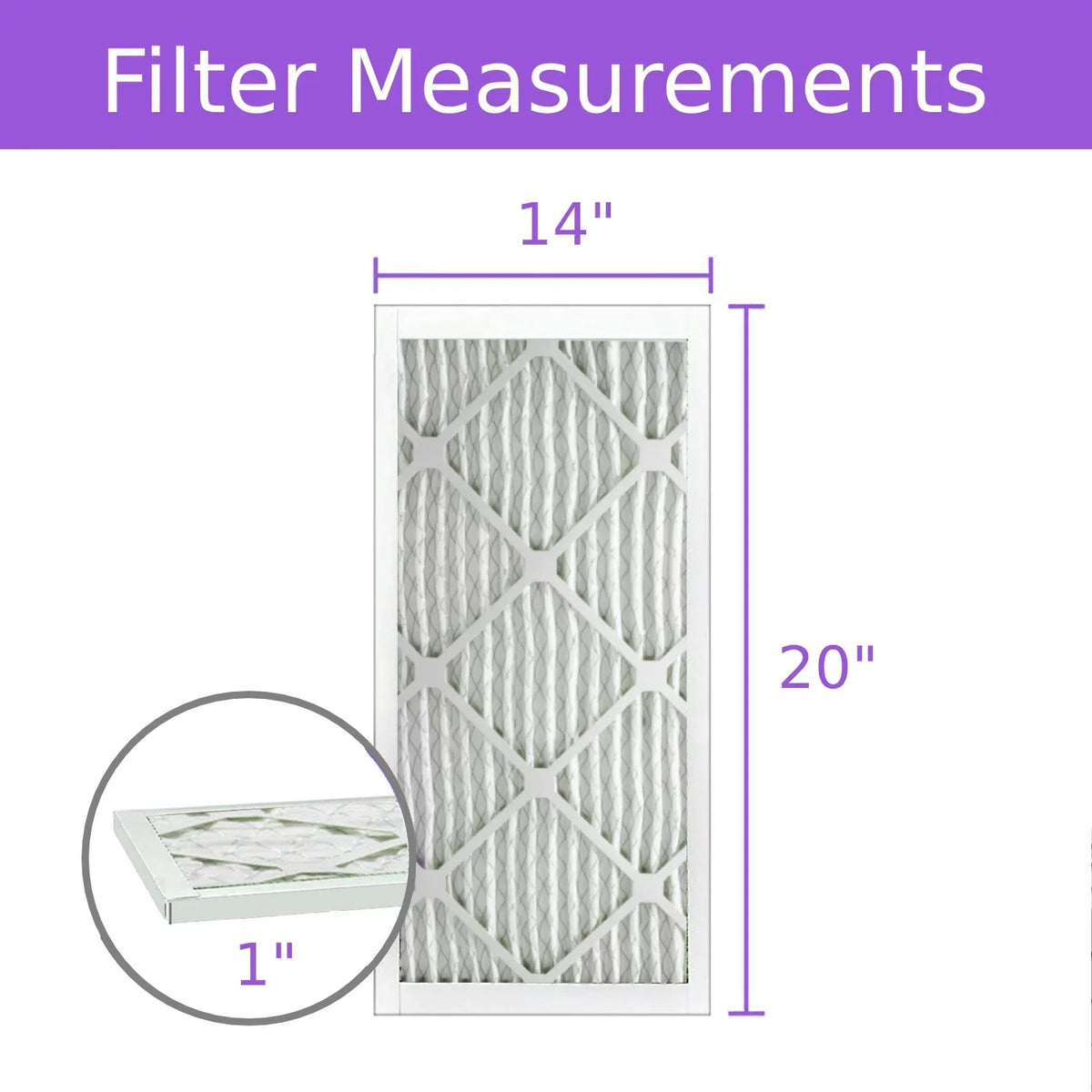 14x20x1, Pleated DMK80 Mechanical Pack) Surface Filter, (6 Extended Air 8, MERV Purolator