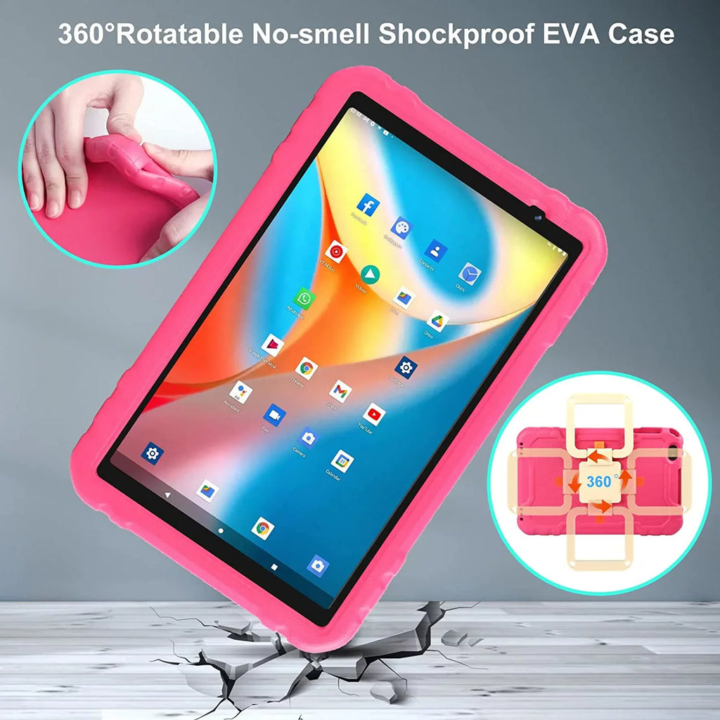 Split ROM Kids Case Wifi Pink Touchscreen Screen Tablet 11 Tablets HD 10 IPS 4GB 64GB Drop-Proof inch Android RAM