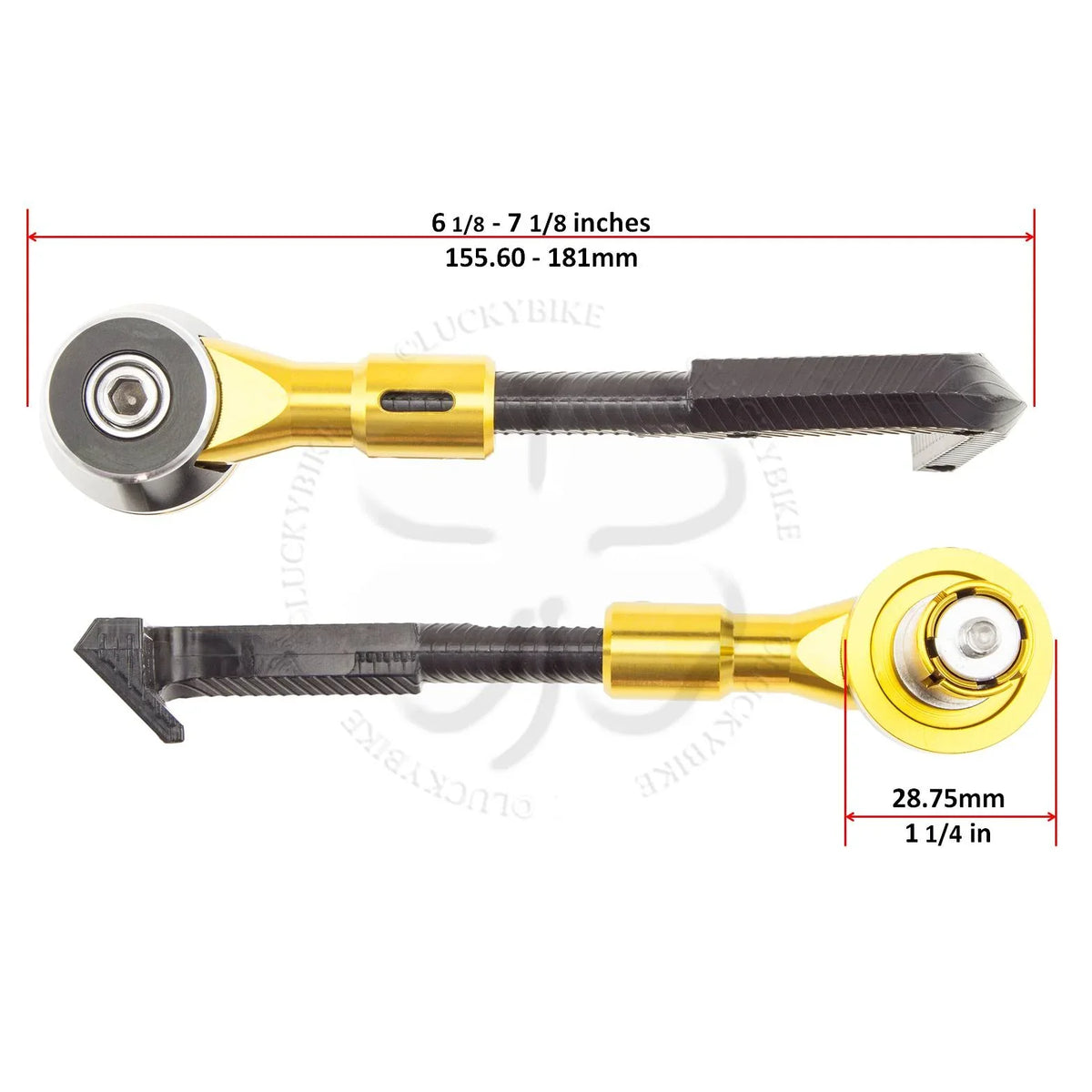 Gold Race Bar Guard 6mm Hand Block 7/8" Universal End PVC & Lever CNC