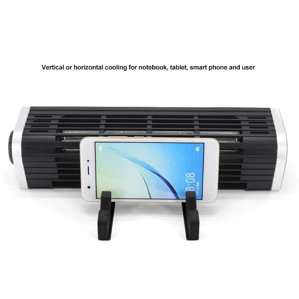 Fan Olmaster Black CF-1691 Phone Cooling Horizontal Fan Cooler USB Notebook Bracket Laptop Stand Pad Fan Computer