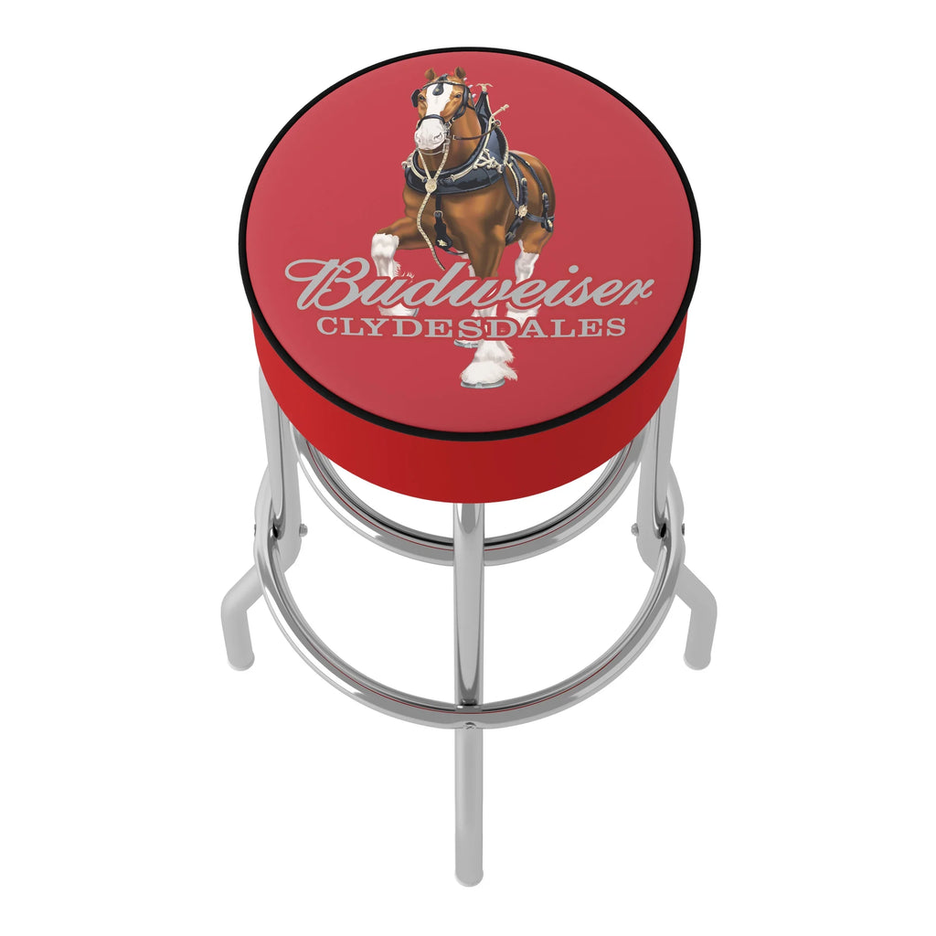Stool Clydesdale - Red Budweiser Swivel Padded Bar