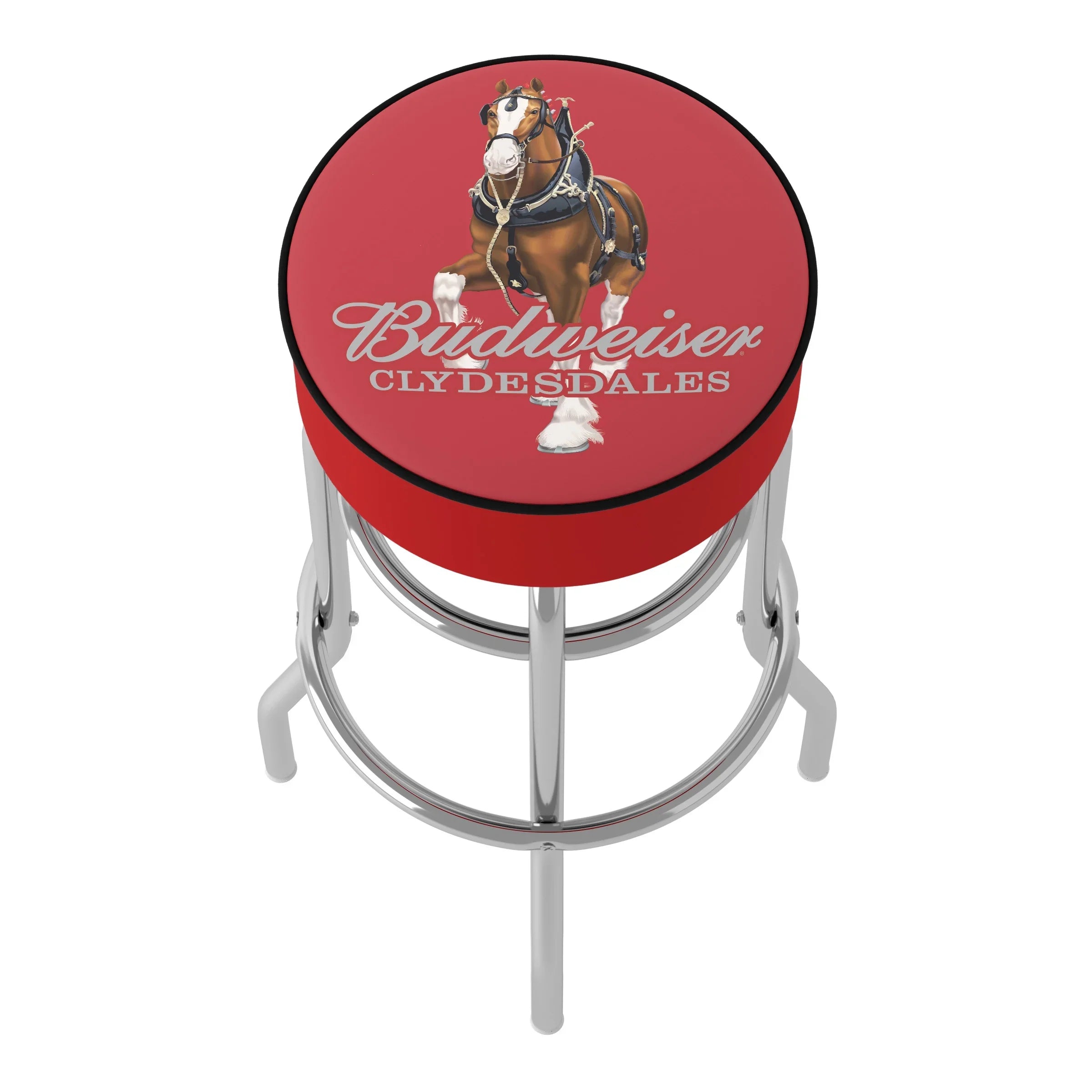 Stool Clydesdale - Red Budweiser Swivel Padded Bar
